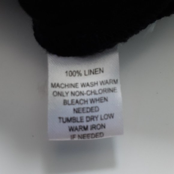 LOFT Curvy Julie Button Pocket Linen Trouser Pants in Black Size 4 - Picture 11 of 12